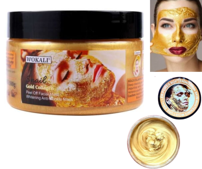 Mască de Față Peel-Off Antirid și Iluminatoare, pentru Curățarea Tenului, cu Extract de Melc, Colagen și Aur 24K, 300 g [1]
