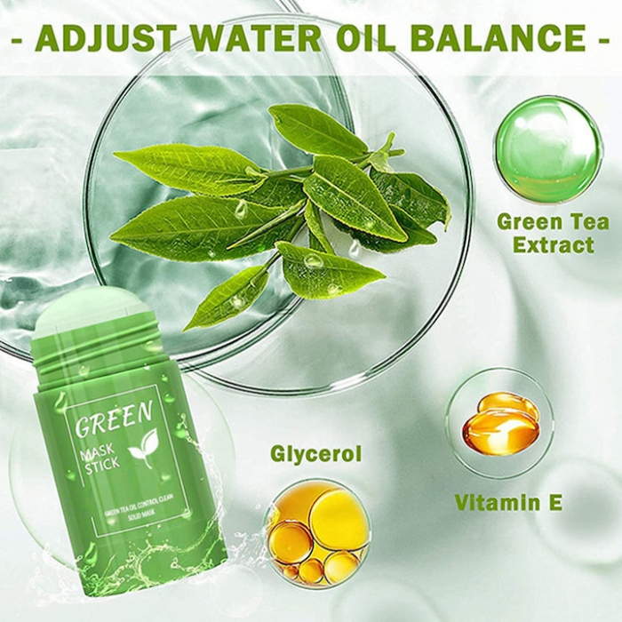 Mască pentru Față cu Ceai Verde – Curățare Profundă, Antiacnee & Împotriva Punctelor Negre, Green Tea Oil Clean, 40 g [3]
