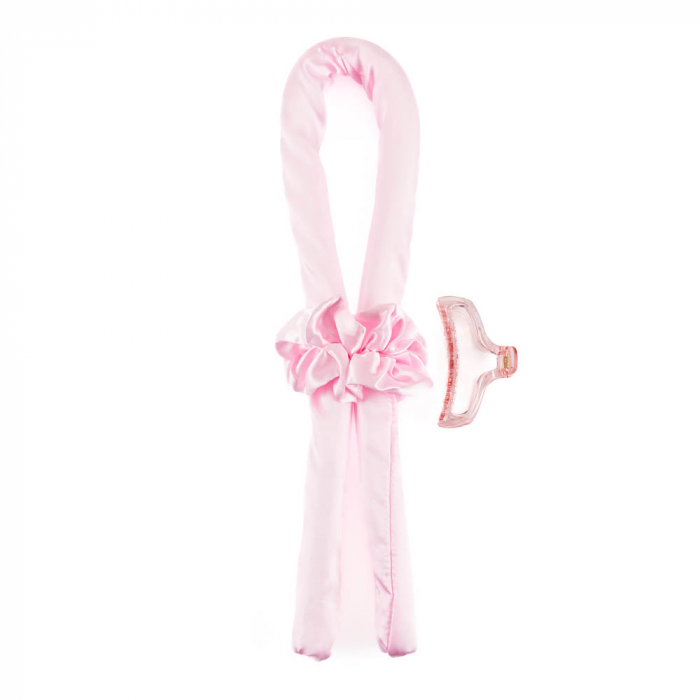 Set Ondulator pentru bucle naturale, fara caldura, 2 Elastice par si clama, Roz [2]