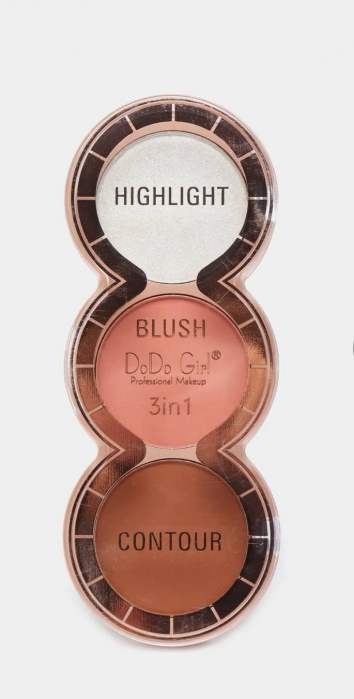 Paleta 3in1- Highlighter, Blush, Contour, Dodo Girl, 01 [1]