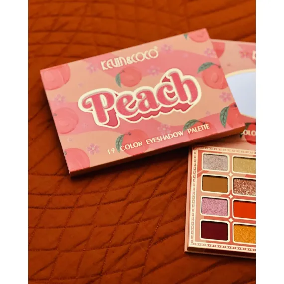 Paleta farduri cu 19 culori pigmentate, mate si sidefate, Peach, KEVIN & COCO [4]