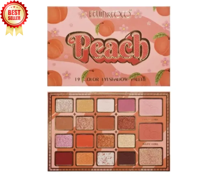 Paleta farduri cu 19 culori pigmentate, mate si sidefate, Peach, KEVIN & COCO [1]