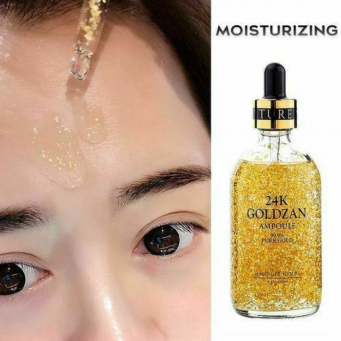 Ser Antirid cu Foite Aur 24K si Acid Hialuronic, 99.9% Pure Gold,  Goldzan By SkinNature, 100 ml [8]