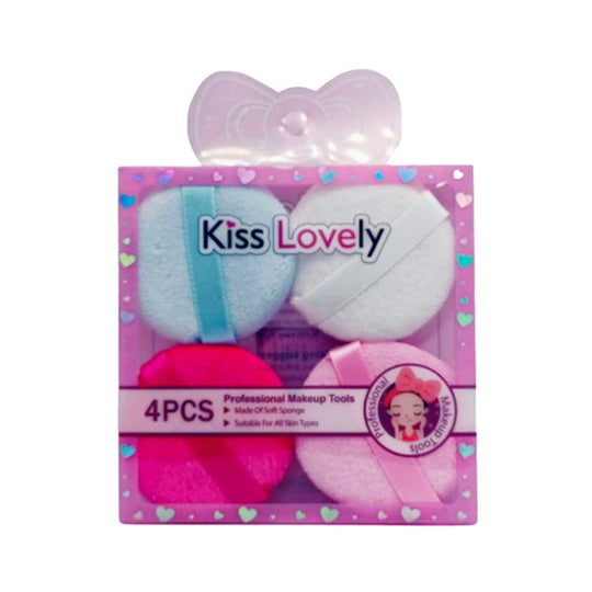 Set 4 Buretei mici pentru fond de ten sau pudra, Finger Puff, Kiss Lovely [2]
