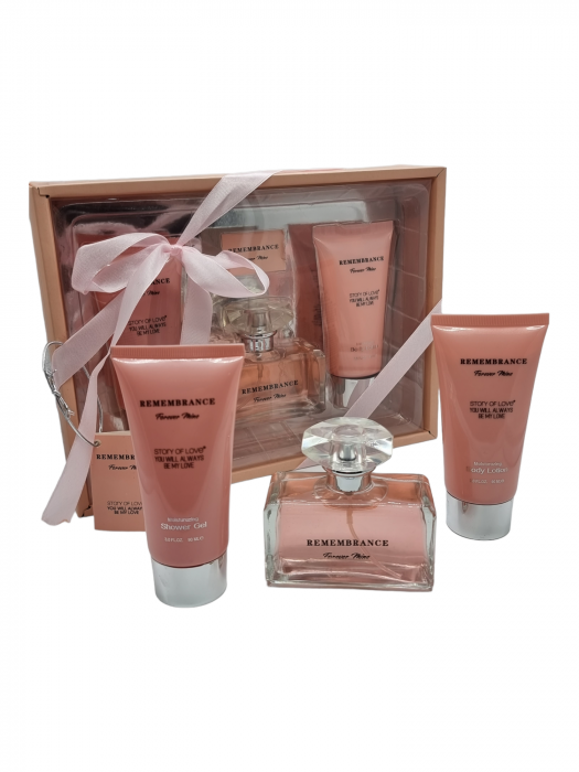 Set Cadou pentru femei, 3 piese cu Parfum, body lotion si shower gel, Remembrance [1]