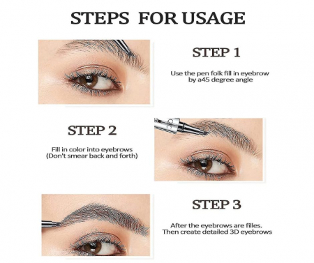 Creion pentru sprancene, long lasting si waterproof,  cu efect de microblanding,  05 Gri [1]