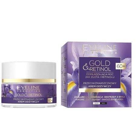 Crema de fata pentru zi si noapte, antiirid si regeneratoare, Gold si Retinol, 60+, 50 ml, Eveline Cosmetics [1]