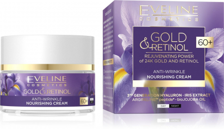 Ingrijirea tenului - Crema de fata pentru zi si noapte, antiirid si regeneratoare, Gold si Retinol, 60+, 50 ml, Eveline Cosmetics