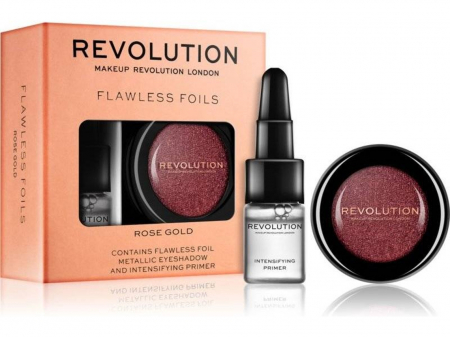 PALETE - Set Fard cu sclipici si primer, Makeup Revolution Flawless Foils
