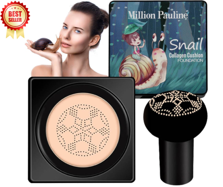MACHIAJ - Fond de ten/Crema CC Cushion cu Extract de Melc  si Colagen, Aplicator inclus,  Million Pauline, Culoare Natural 02, 20 g