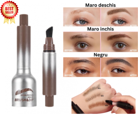 MACHIAJ - Gel pentru sprancene cu aplicator inclus, Waterproof si rezistent la transfer, Maro inchis