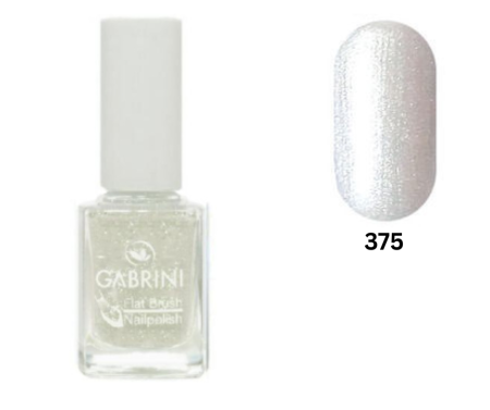 LAC UNGHII - Lac de unghii Alb laptos cu sclipici, Gabrini, Flat Brush Nailpolish 375, 12ml
