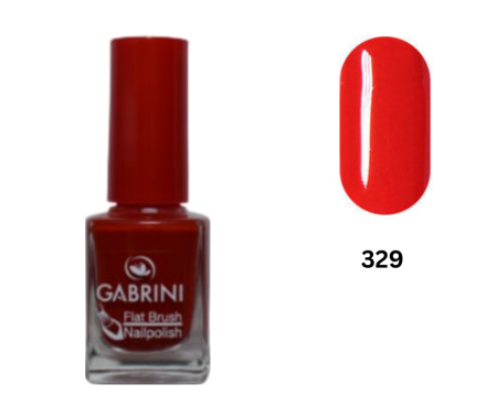 LAC UNGHII - Lac de unghii Rosu, Gabrini, Flat Brush Nailpolish 329, 12ml