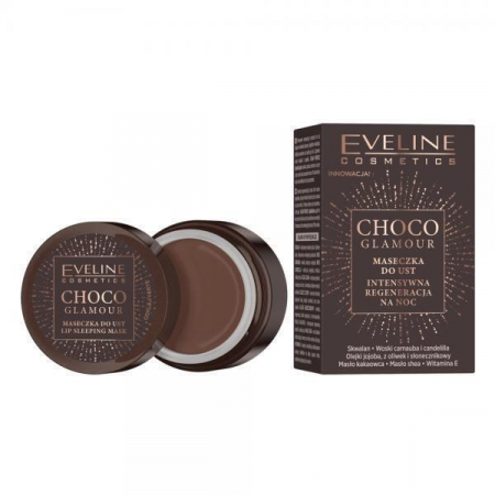 LIP GLOSS/ LUCIU DE BUZE - Masca pentru buze Choco Glamour, pentru regenerarea buzelor, Eveline