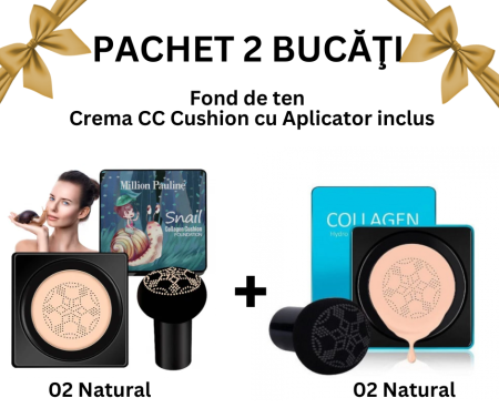 TEN - Pachet Promo 2 Bucăţi - Fond de ten/Crema CC Cushion, Beauty Cream, Aplicator inclus