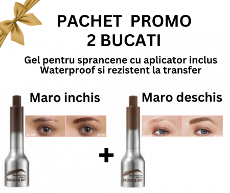 SPRÂNCENE - Pachet Promo 2 Bucăţi - Gel pentru sprancene cu aplicator inclus, Waterproof si rezistent la transfer