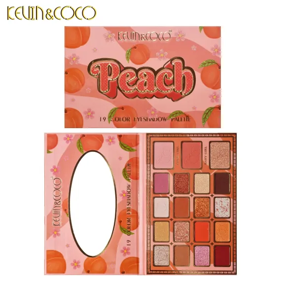 Paleta farduri cu 19 culori pigmentate, mate si sidefate, Peach, KEVIN & COCO [1]