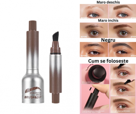 Gel pentru sprancene cu aplicator inclus, Waterproof si rezistent la transfer, Maro inchis [5]