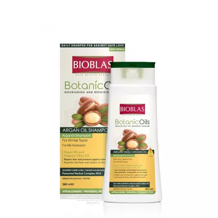 INGRIJIRE PAR - Sampon cu Ulei de Argan, Impotriva Caderii Parului si Reparare intensa, Bioblas Botanic Oils, 360 ml