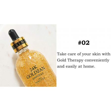 Ser Antirid cu Foite Aur 24K si Acid Hialuronic, 99.9% Pure Gold,  Goldzan By SkinNature, 100 ml [8]