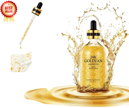 Ingrijirea tenului - Ser Antirid cu Foite Aur 24K si Acid Hialuronic, 99.9% Pure Gold,  Goldzan By SkinNature, 100 ml