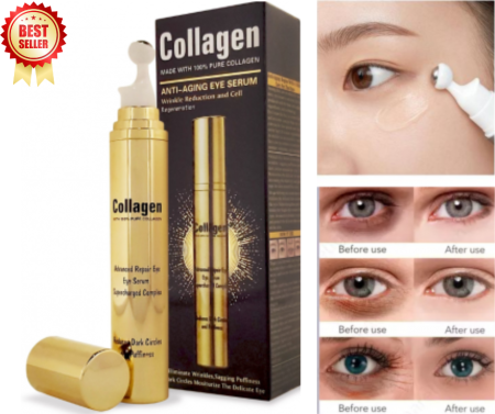 SKINCARE - Ser Antirid pentru Ochi, cu Extract de Aur, Colagen Pur si Acid Hialuronic, 20g