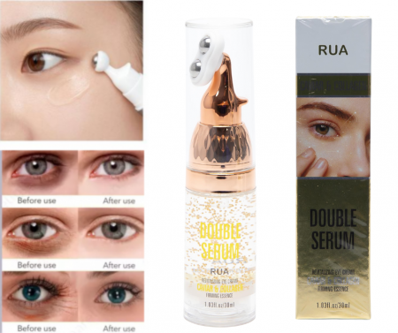 Ingrijirea tenului - Ser antirid pentru zona ochilor, Caviar si Collagen, cu Roller pentru masaj, 30ml