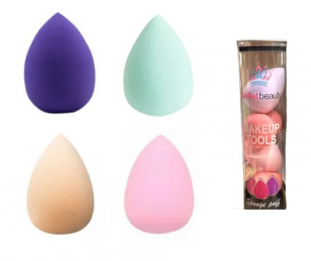 BURETEI - Set 4 bureti pentru machiaj pentru fond de ten si concealer