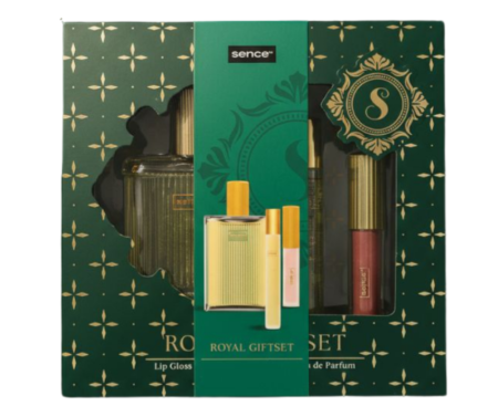 LIP GLOSS/ LUCIU DE BUZE - Set Cadou cu 3 produse, Parfum si Lip Gloss, Royal GiftSet, Sence