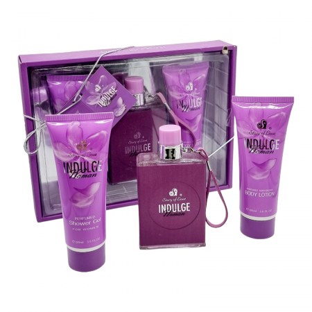 Set Cadou pentru femei, 3 piese cu Parfum, body lotion si shower gel, Story of love, INDULGE [0]