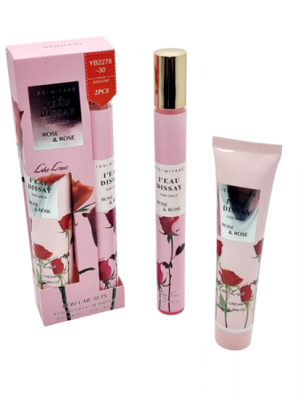 INGRIJIRE CORP - Set Cadou pentru femei cu Mini Parfum si Crema de maini, Rose, 2*35ml