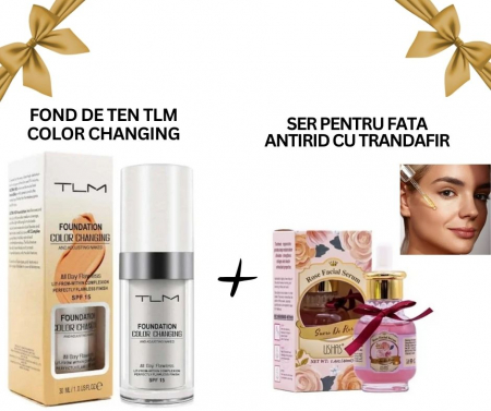 Set Fond de ten TLM Color Changing  si Ser Antirid cu Trandafiri