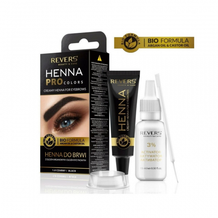 SPRÂNCENE - Vopsea de sprancene Henna Pro Colors, Revers, Negru 1.0, 15ml