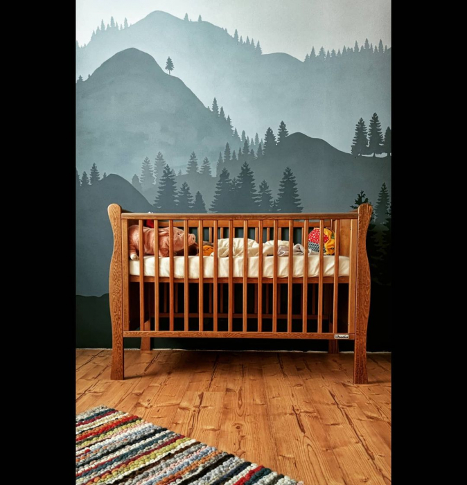 Patut din lemn pentru bebe, inaltime saltea reglabila, Noble Vintage 120x60 cm [16]