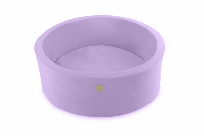 Piscina uscata cu 250 de bile (Alb Perlat, Alb, Lila) MeowBaby®, Lavanda, 90x40 cm, Catifea Lila [5]