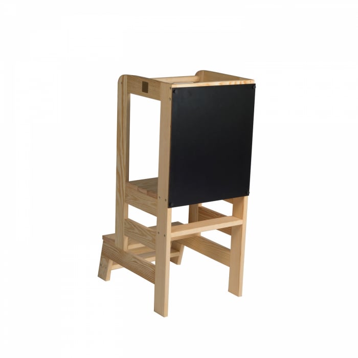 Inaltator Learning Tower Ajustabil cu tabla de scris, Ajutor de bucatarie MeowBaby®, lemn natur [9]