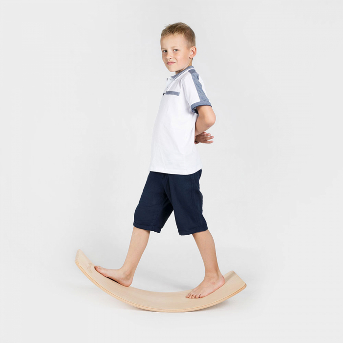Balance board - Placa de echilibru din lemn natur pentru copii, MeowBaby® [34]