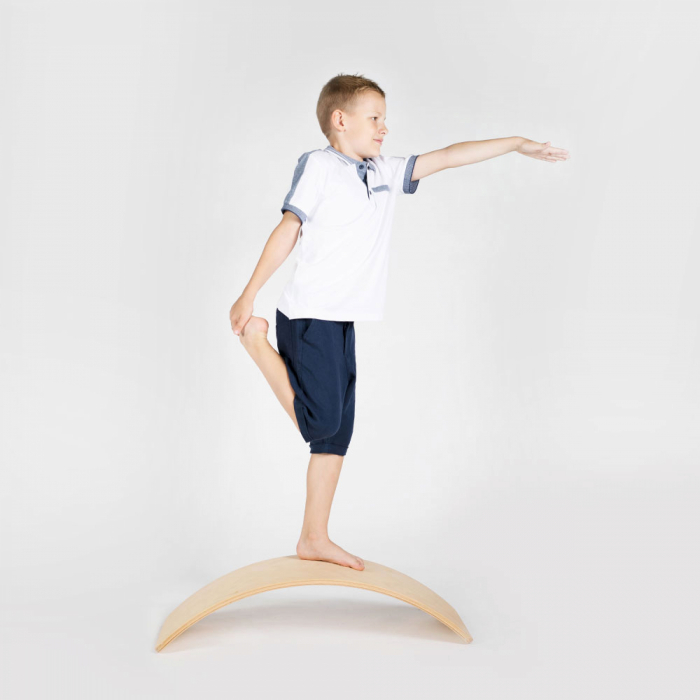 Balance board - Placa de echilibru din lemn natur pentru copii, MeowBaby® [27]
