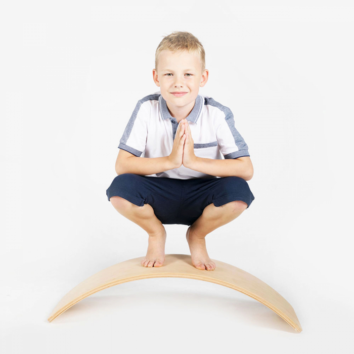 Balance board - Placa de echilibru din lemn natur pentru copii, MeowBaby® [29]