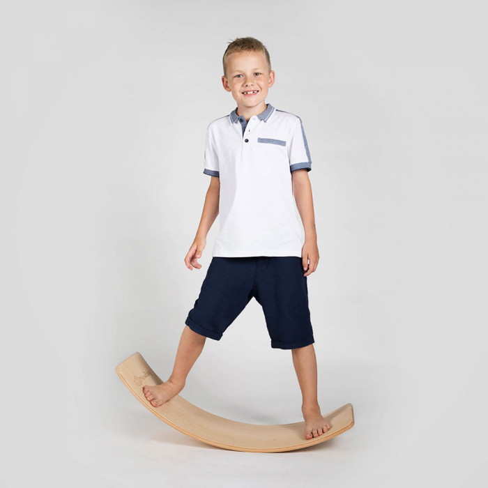 Balance board - Placa de echilibru din lemn natur pentru copii, MeowBaby® [31]