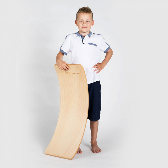 Balance board - Placa de echilibru din lemn natur pentru copii, MeowBaby® [20]