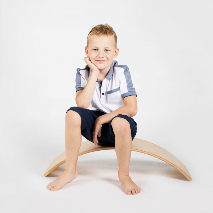 Balance board - Placa de echilibru din lemn natur pentru copii, MeowBaby® [21]