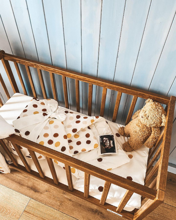 Patut mic, co-sleeping din lemn, Classic Vintage 90 x 40 cm [16]