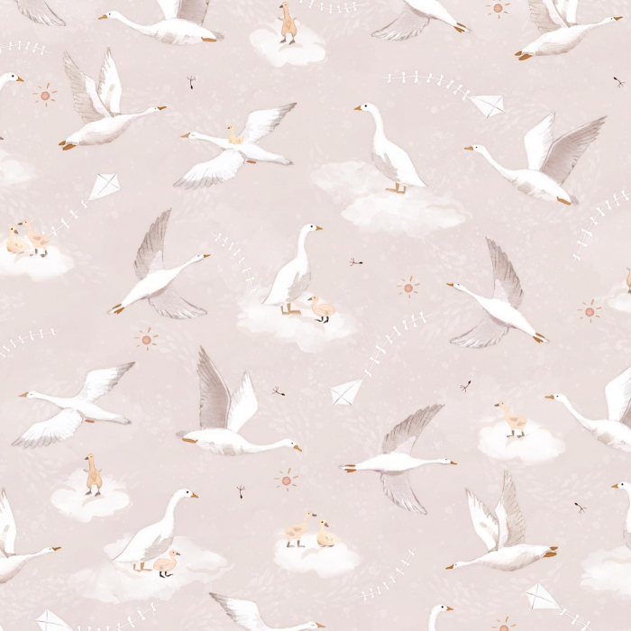 Pilota pentru copii Nature Bamboo by Amy din bambus si umplutura hipoalergenică BabySoft, Gasca Bej, 70x65cm [3]