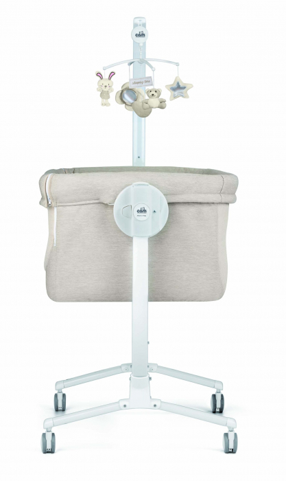 Patut cu leganare, Cullami, co-sleeper 2 in 1, Cu laterala culisanta, Cu setare unghiulara, Cu roti, Reglabil in 8 pozitii pe inaltime, Gri deschis [6]
