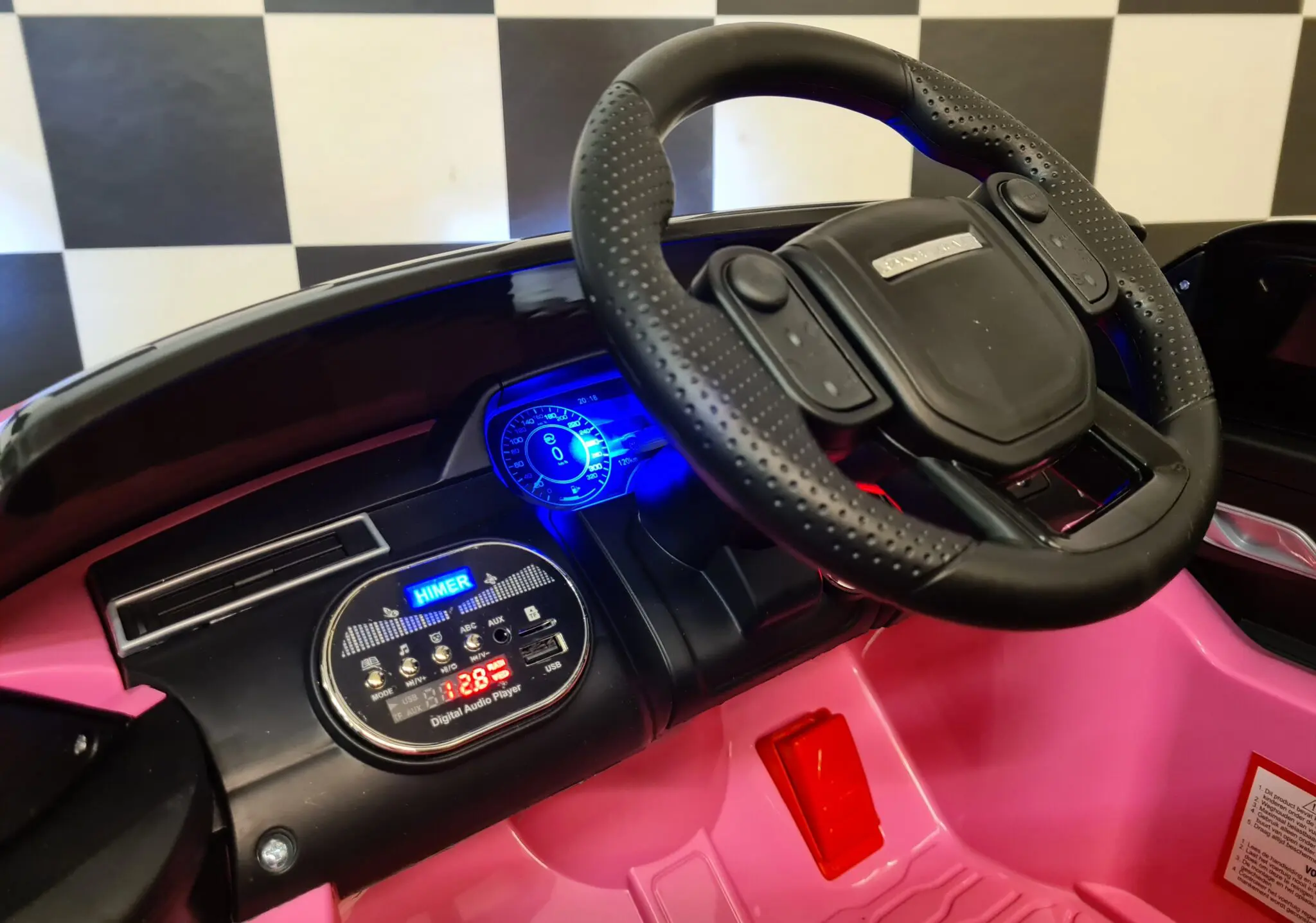 Mașinuță Electrică Copii Range Rover Velar 12V, Telecomandă 2.4G, Șa Piele, Centură 5 Puncte, Roz [10]