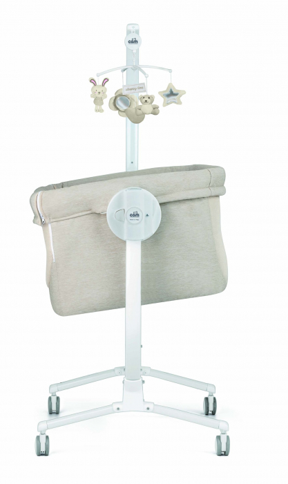 Patut cu leganare, Cullami, co-sleeper 2 in 1, Cu laterala culisanta, Cu setare unghiulara, Cu roti, Reglabil in 8 pozitii pe inaltime, Gri deschis [8]