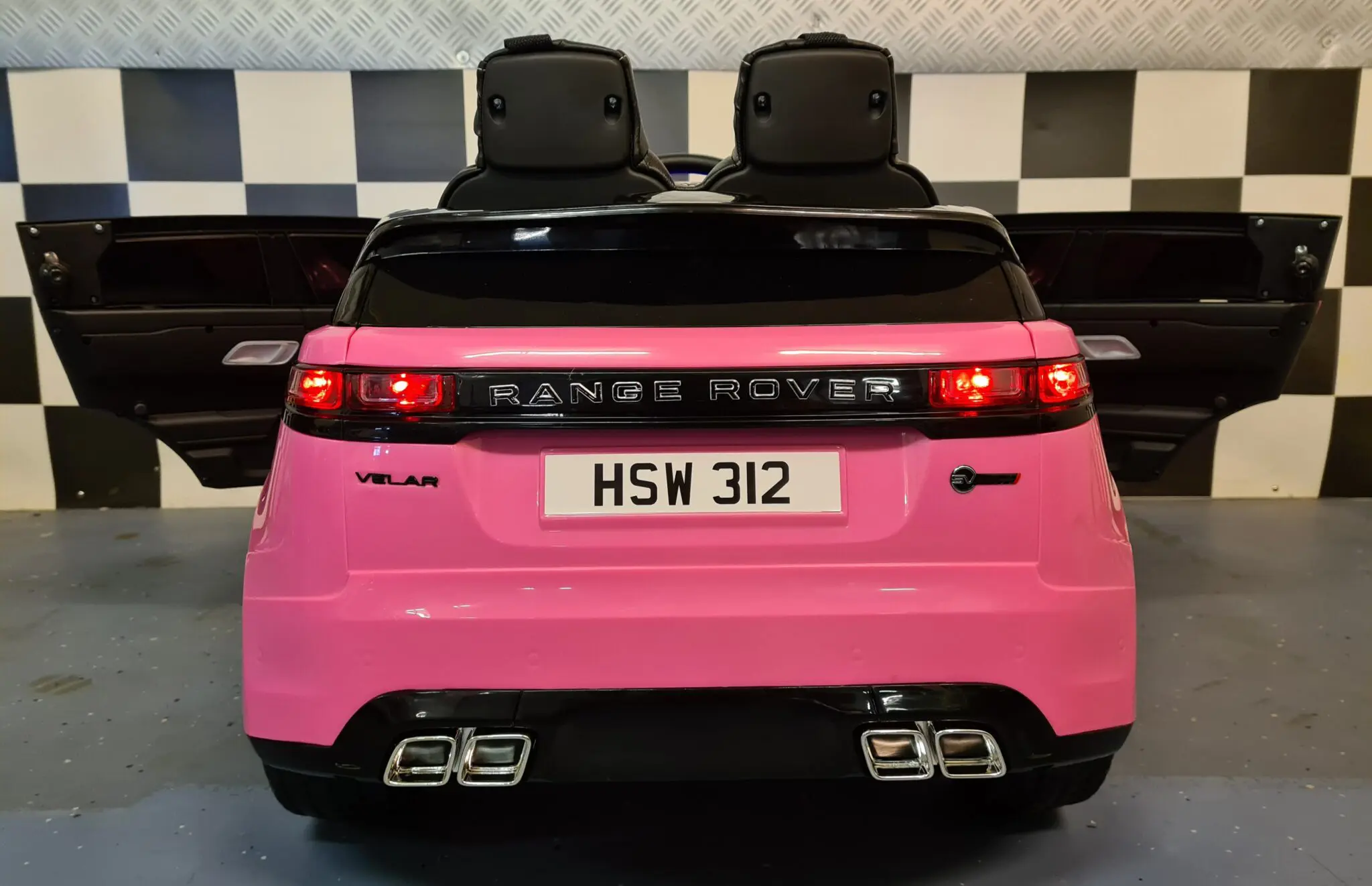 Mașinuță Electrică Copii Range Rover Velar 12V, Telecomandă 2.4G, Șa Piele, Centură 5 Puncte, Roz [9]