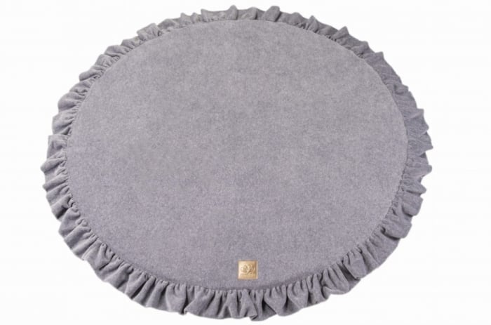 Set Dream Corner – Baldachin Pure Gri & Saltea Rotundă din Catifea Gri [2]