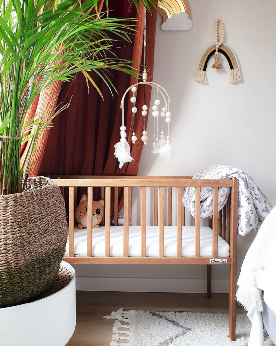 Patut mic, co-sleeping din lemn, Classic Vintage 90 x 40 cm [9]